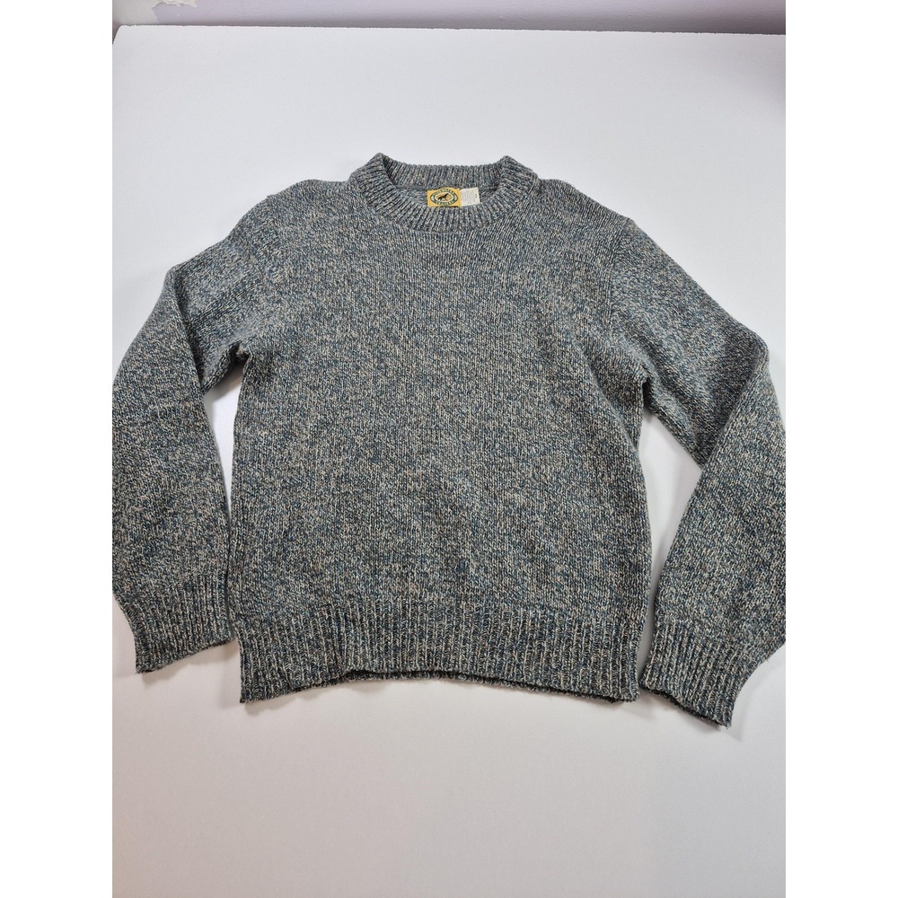 Tidewater Traders Sweater Mens XL Blue Wool Nylon Crewneck Pullover Made USA